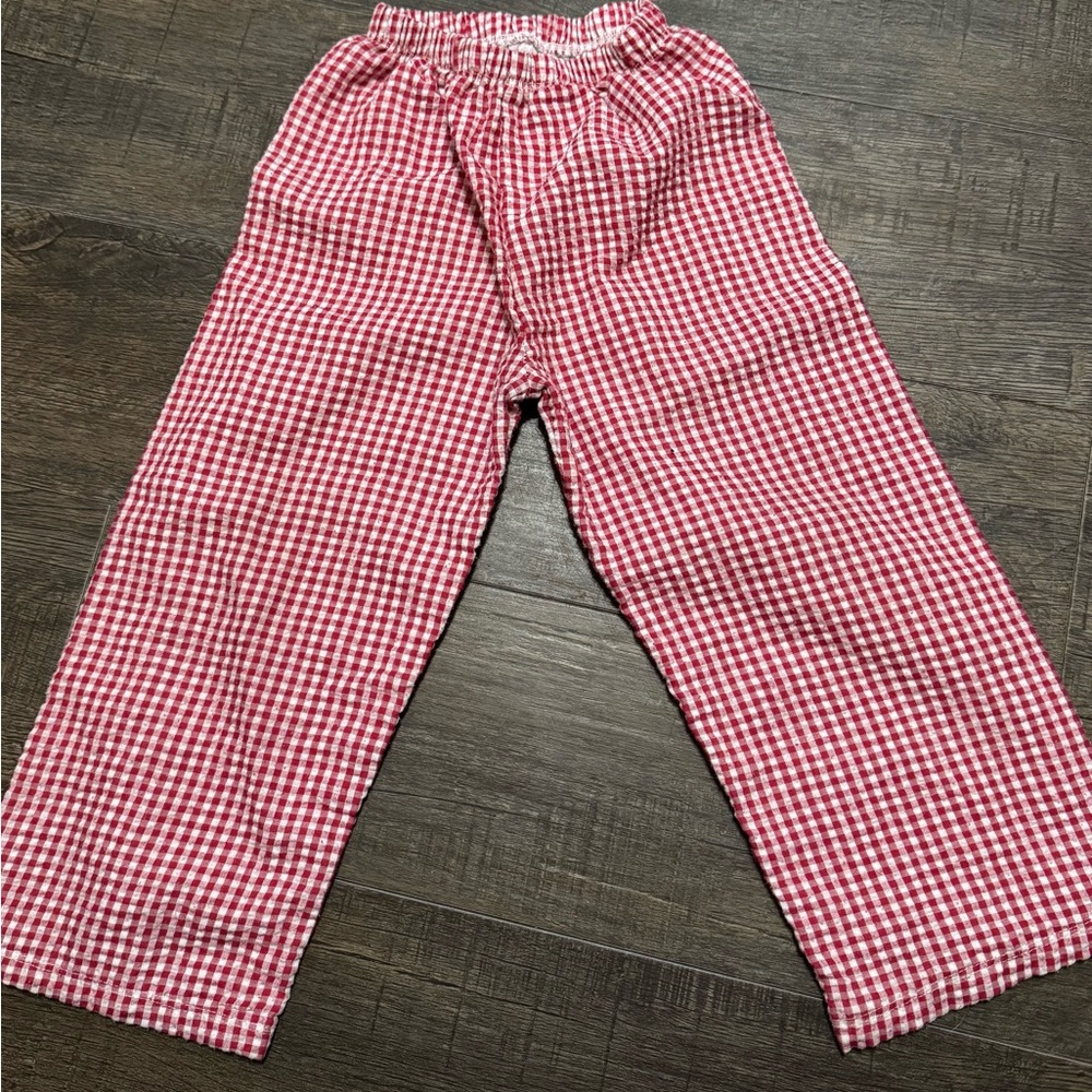 Boys size 3 red/white gingham pants